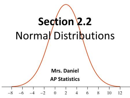 Section 2.2 Normal Distributions Mrs. Daniel AP Statistics.