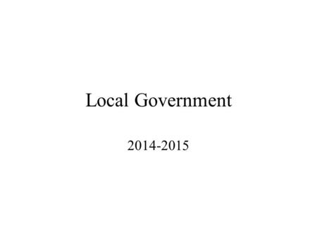 Local Government 2014-2015.
