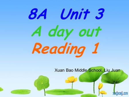 8A Unit 3 A day out Reading 1 Xuan Bao Middle School, Liu Juan.