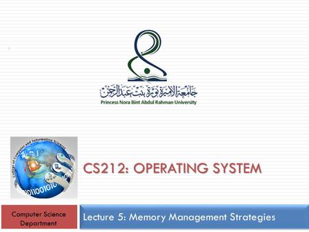 CS212: OPERATING SYSTEM Lecture 5: Memory Management Strategies 1 Computer Science Department.