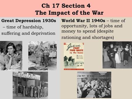Ch 17 Section 4 The Impact of the War