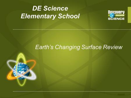 DE Science Elementary School Earth’s Changing Surface Review.
