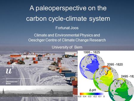 A paleoperspective on the carbon cycle-climate system Fortunat Joos Climate and Environmental Physics and Oeschger Centre of Climate Change Research University.