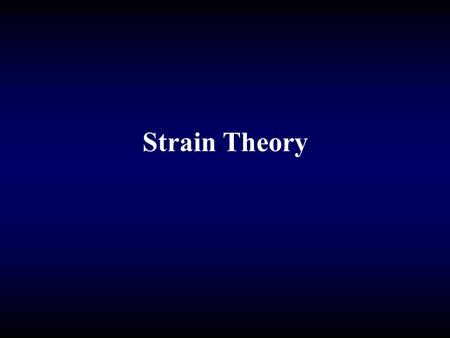 Strain Theory. Source: US Census, 2000 Strain Theory is about Deviant Motivation Assumption #1: We are all naturally law- abiding, if given the chance.