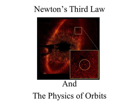 Newton’s Third Law And The Physics of Orbits. According to Newton’s Third Law… If a Satellite is pulled on by the Object it orbits it must pull back with.