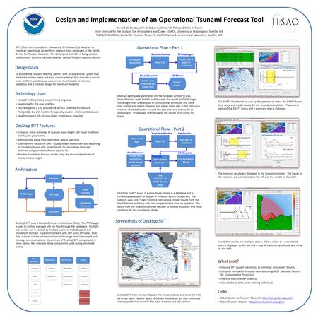 Design and Implementation of an Operational Tsunami Forecast Tool Donald W. Denbo, John R. Osborne, Clinton K. Pells and Mike A. Traum Joint Institute.