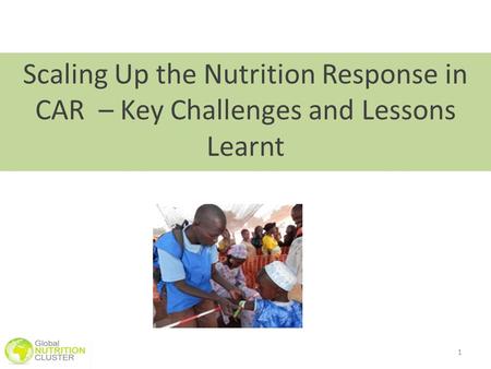 1 Scaling Up the Nutrition Response in CAR – Key Challenges and Lessons Learnt.