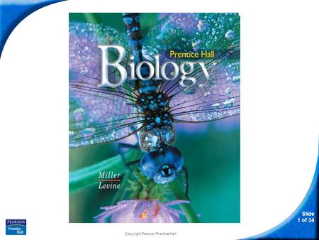 Slide 1 of 34 Copyright Pearson Prentice Hall Biology.