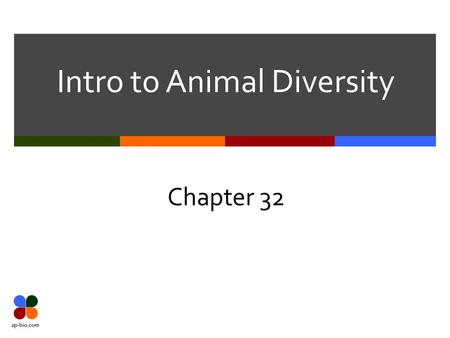 Intro to Animal Diversity Chapter 32. Slide 2 of 17 Animalia – General Notes  1.3 million species  300K plant species  1.5 million fungi  >10 million.