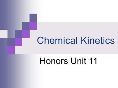 Chemical Kinetics Honors Unit 11. Chemical Kinetics  Chemical equations do not give us information on how fast a reaction goes from reactants to products.