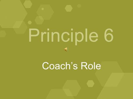 Principle 6 Coach’s Role. January, 2009 A model Division II athletics program shall feature an environment where head coaches understand their responsibility.