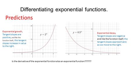 Differentiating exponential functions.