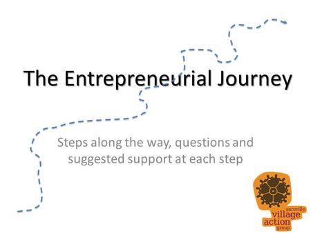 The Entrepreneurial Journey Steps along the way, questions and suggested support at each step.