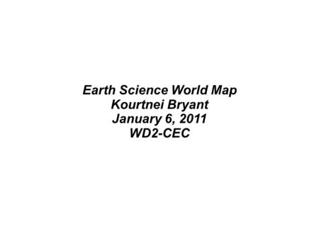 Earth Science World Map