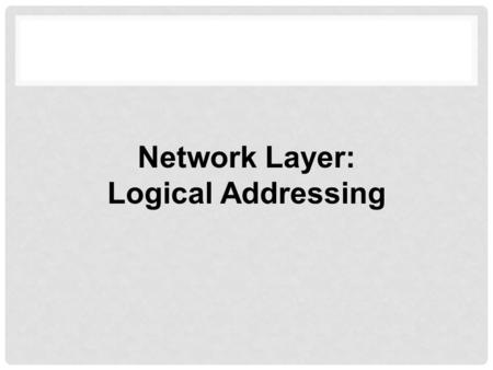 Network Layer: Logical Addressing. Address Space Notations Classful Addressing Classless Addressing Network Address Translation (NAT) Topics Discussed.