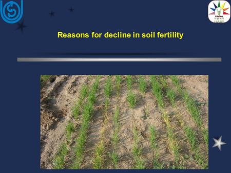 Reasons for decline in soil fertility.  As crop yields have increased over the years due to the technological changes, many soils are unable to supply.