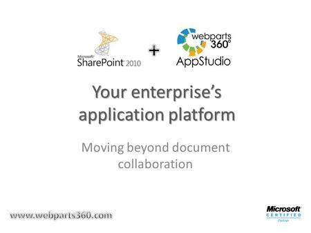 Your enterprise’s application platform Moving beyond document collaboration.