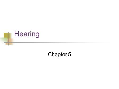 Hearing Chapter 5. Range of Hearing Sound intensity (pressure) range runs from 10 -13 watts to 50 watts. Frequency range is 20 Hz to 20,000 Hz, or a ratio.