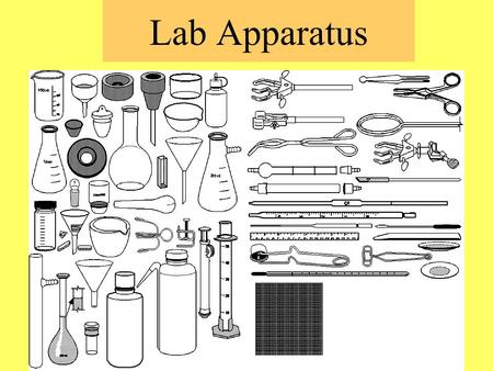 1 Lab Apparatus. 2 Beaker To measure approximate volume of liquid. (accurate to 1 ml) e.g. 20 ml.