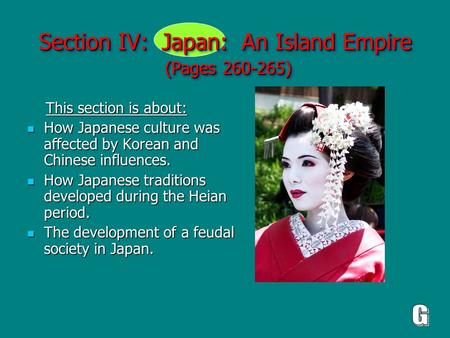 Section IV: Japan: An Island Empire (Pages )