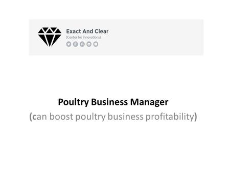 Poultry Business Manager (can boost poultry business profitability)