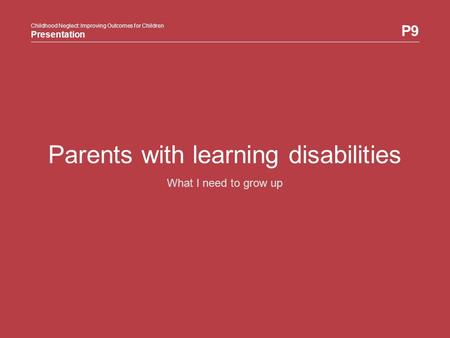 Parents with learning disabilities