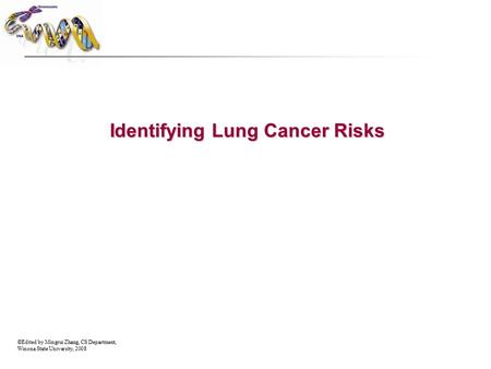 ©Edited by Mingrui Zhang, CS Department, Winona State University, 2008 Identifying Lung Cancer Risks.