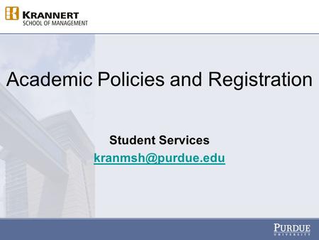 Academic Policies and Registration Student Services