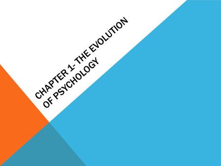 CHAPTER 1- THE EVOLUTION OF PSYCHOLOGY. SPECULATION TO SCIENCE- HOW PSYCH DEVELOPED Psyche – soul logos – study of Prior to 1879 –Physiology and philosophy.