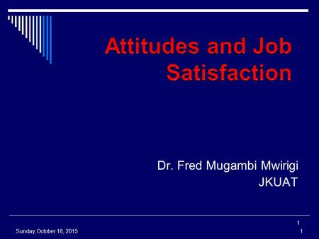presentation of job satisfaction