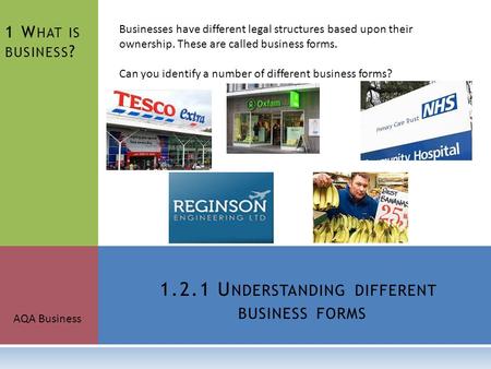 1.2.1 Understanding different business forms