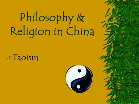 Philosophy & Religion in China