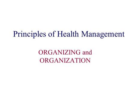 health organization