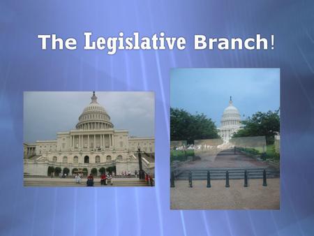 The Legislative Branch! The Legislative Branch!. Primary job of Congress is… to pass legislation.
