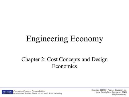 Chapter 2: Cost Concepts and Design Economics