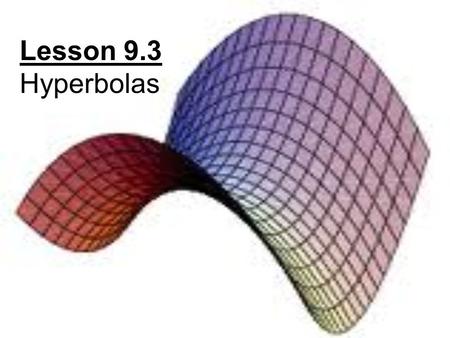Lesson 9.3 Hyperbolas.