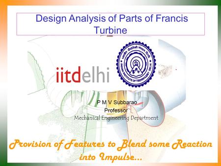 Design Analysis of Parts of Francis Turbine