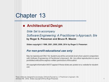 Chapter 13 Architectural Design
