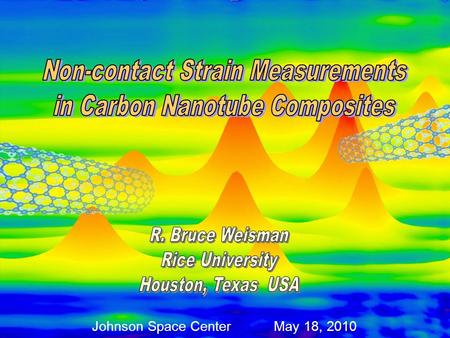 Johnson Space Center May 18, 2010. Single-walled Carbon Nanotube (SWCNT) Carbon Nanostructures C 60 (Buckminsterfullerene)