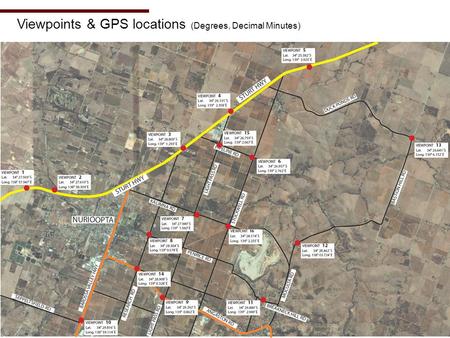 Viewpoints & GPS locations (Degrees, Decimal Minutes)