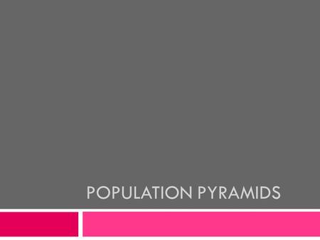 POPULATION PYRAMIDS. Different Ages, Different Roles:  We play different roles at each stage of our lives. Demographers identify 3 important stages: