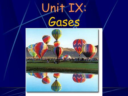 Unit IX: Gases Behavior of Gasses The push or pull particles exert over a particular area is called pressure Pressure plays a role in our everyday lives.