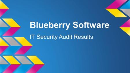 Blueberry Software IT Security Audit Results. Results: Good.