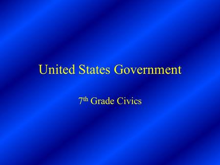United States Government 7 th Grade Civics. What is Government? The organization people set up to protect the community and enforce its rules.
