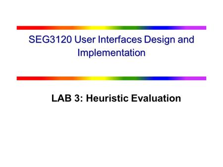 SEG3120 User Interfaces Design and Implementation