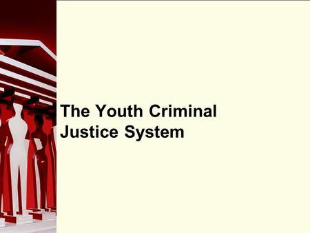 90 The Youth Criminal Justice System. 90 Terms—Old & New A youth criminal is a person who is 12–17 years old and is charged with an offence under the.