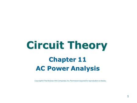 Chapter 11 AC Power Analysis