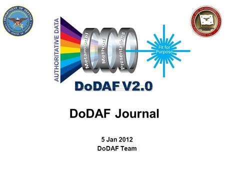 DoDAF Journal 5 Jan 2012 DoDAF Team. DoDAF 2.0 Journal Outline Purpose & Objectives Journal Changes First Issue Layout First Issue Articles Planned 2.