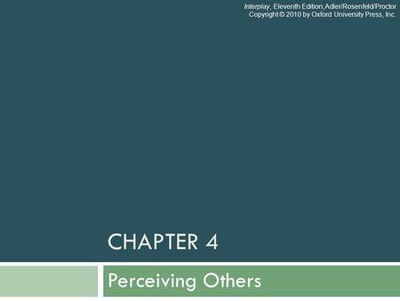 Chapter 4 Perceiving Others