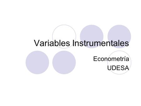 Variables Instrumentales Econometría UDESA. Example 15.1 - Wooldridge The estimate for β 1 implies an almost 11% return for another year of education.